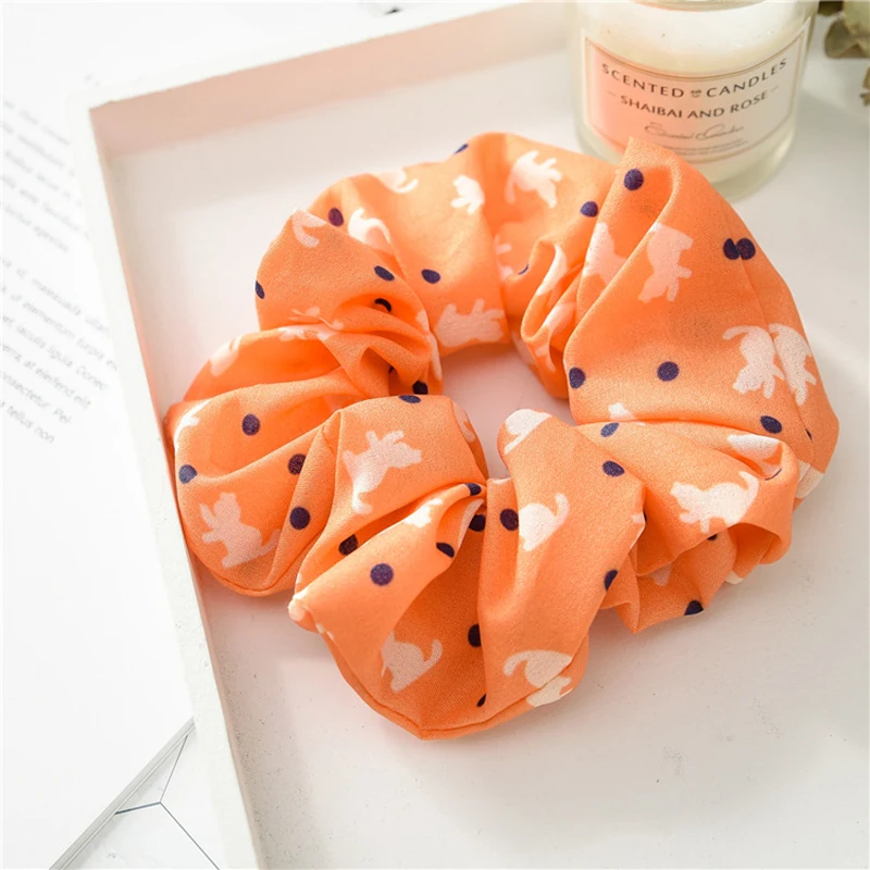 

Cartoon floral large intestine circle rubber band hair band elastic hair band women girls ponytail elastic hair accessories new