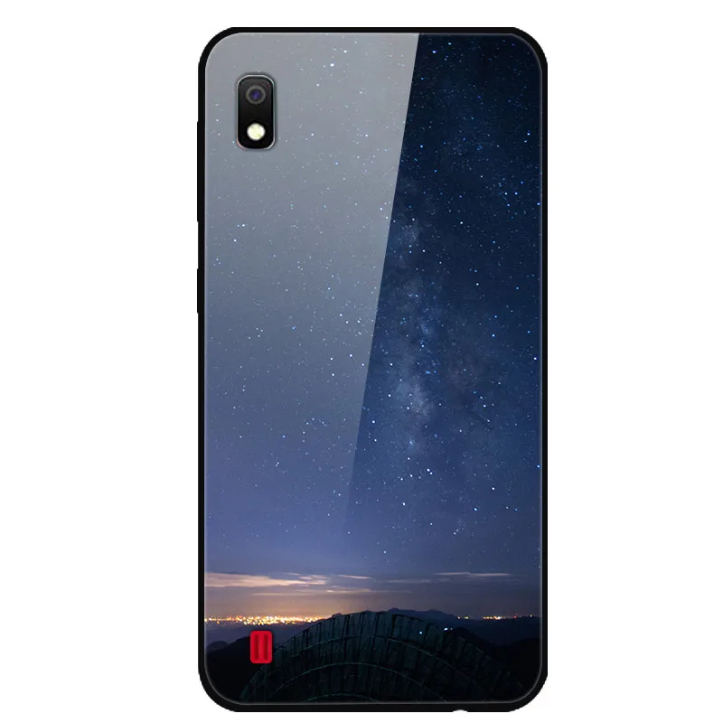 46 Для samsung A10 чехол закаленное стекло твердая задняя крышка для samsung Galaxy A10 A 10 A10S A 10S чехлы для телефонов силикон бампер Coque - Цвет: 46