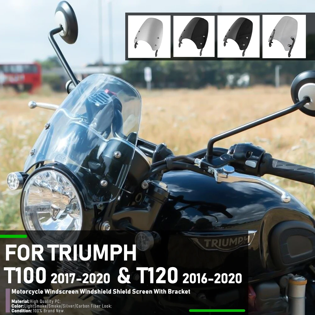 Ветровой экран для мотоцикла на лобовое стекло защиты от ветра Triumph T100 T120 2016 2020 2017