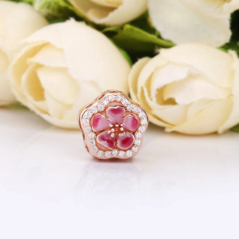 Бесплатная доставка подлинное 925 стерлингового серебра розового цвета с