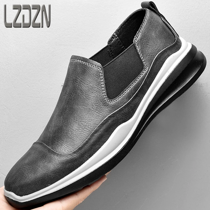 Ботинки мужские из воловьей кожи на шнуровке модные полуботинки мартинсы с