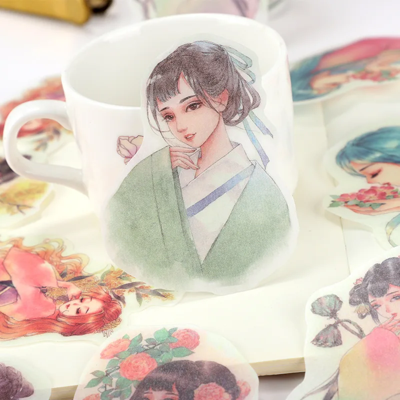 Big Size Chinese Classic Washi Sticker Pack Fairy Decals Ancient Building Anime Stationery Stickers for Laptop Computer Calendar |