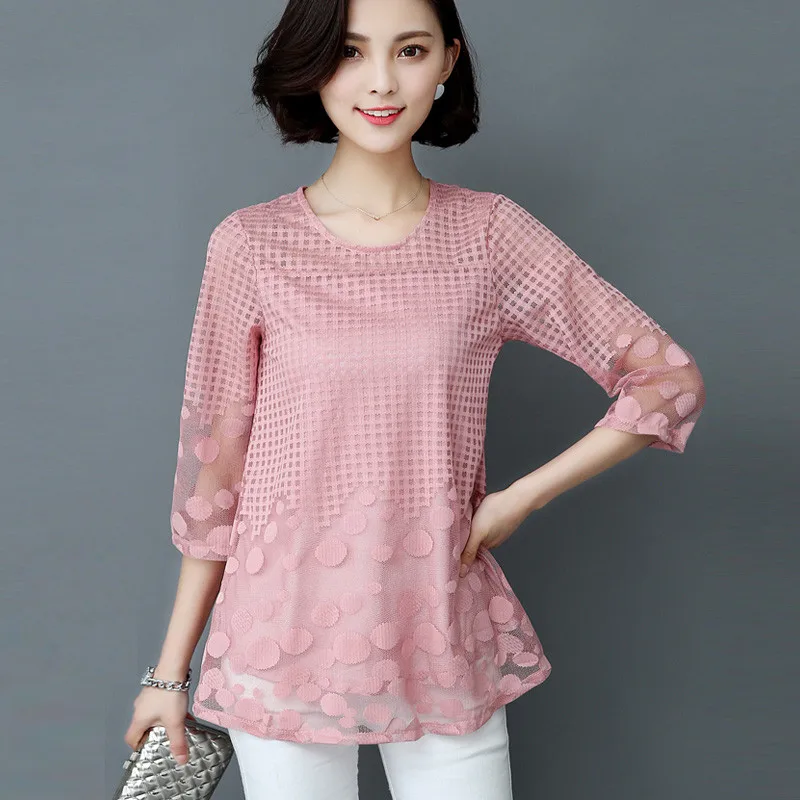 Женская шифоновая рубашка с коротким рукавом размеры до 5XL | одежда