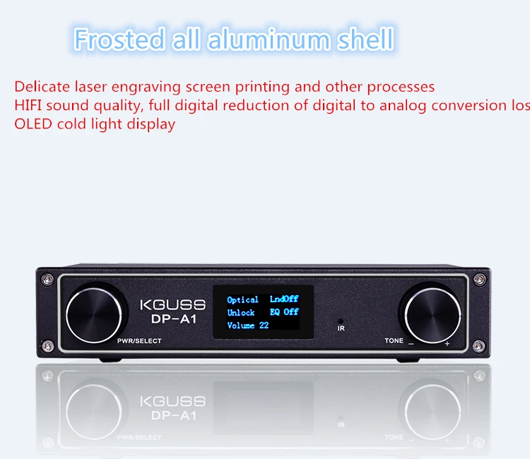 Цифровой усилитель KGUSS Bluetooth 4 2 CSR64215 USB/оптический/коаксиальный/AUX вход TAS5352A 24