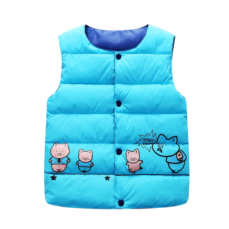 Небесно-голубой Новинка года; детский хлопковый жилет на пуху жилет для маленьких мальчиков и девочек детский жилет детское хлопковое пальто От 3 до 8 лет с подкладкой - Цвет: Небесно-голубой