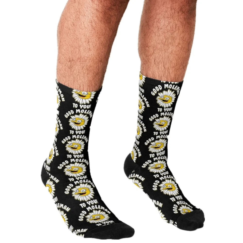 

2021 Men Socks harajuku Happy Flowers Printed Happy hip hop Novelty personality Skateboard Crew Casual Crazy Funny Socks