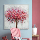Современная Абстрактная Красочная картина маслом с изображением дерева, художественные плакаты и принты, семейное украшение для гостиной, настенная живопись на холсте