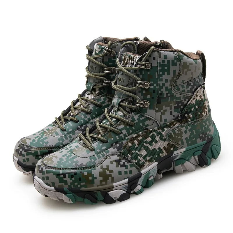 

Military Boots Camouflage Combat Boots Men Wear-resistant Military Training Lightweight Breathable Desert Boots Outdoor Hiking