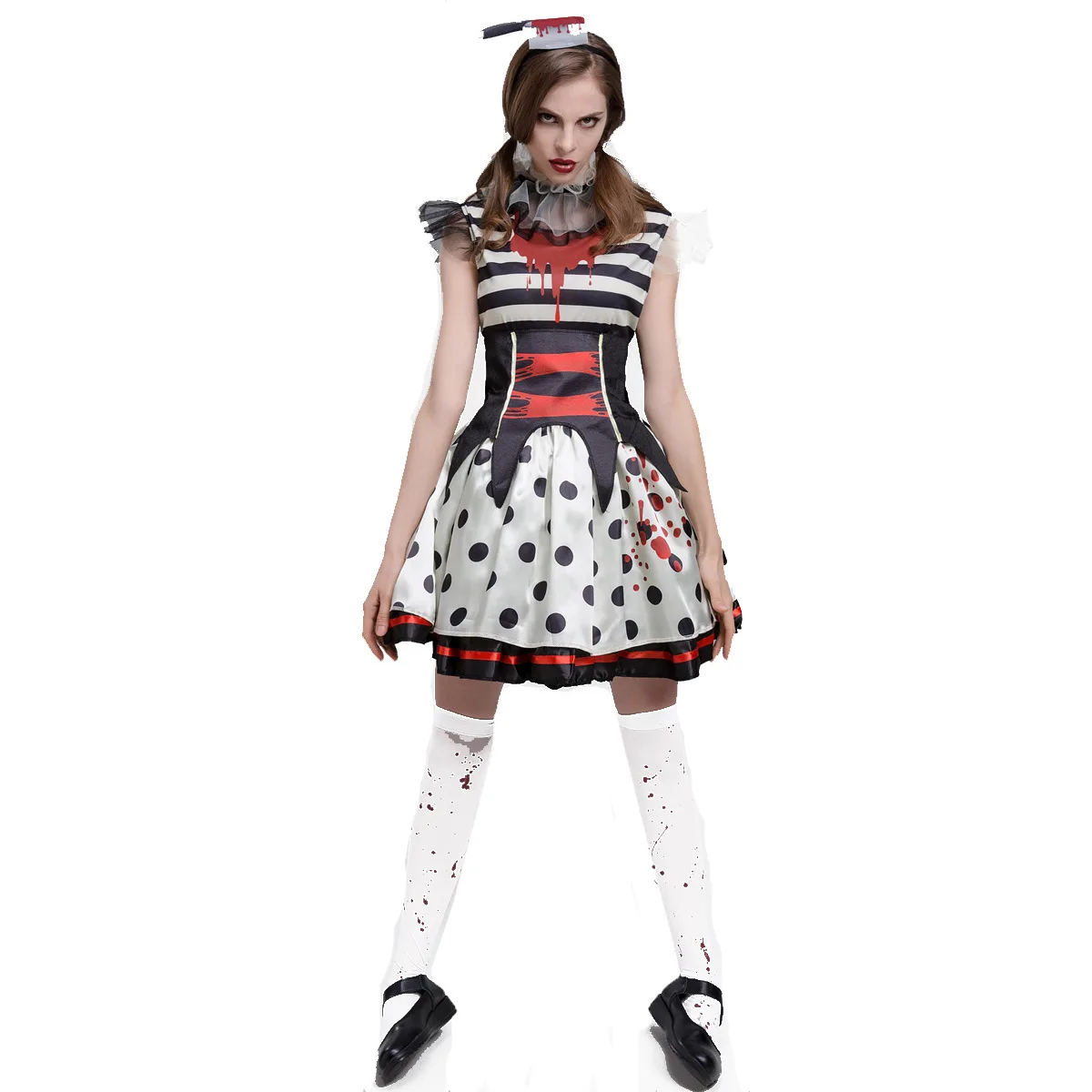 

Halloween Costume Ghost Bride Clown Costumes Girls Women Medieval Vampire Cosplay Dress Horror Scary Party Clothing