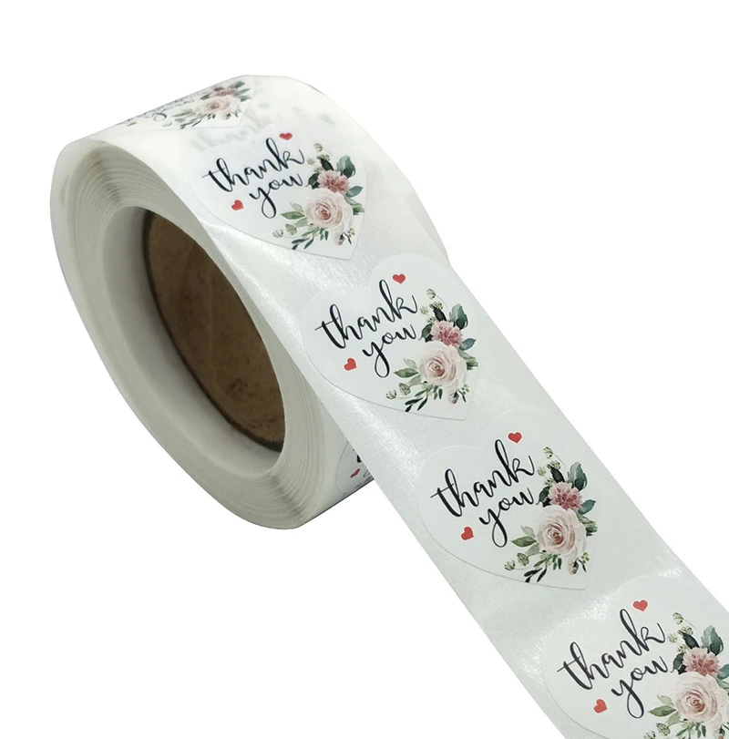 

500PCS Kawaii Labels Classical flower Thank You Sticker Sealing Paper Stickers Stationery Office Supply Decoration Scrapbooking