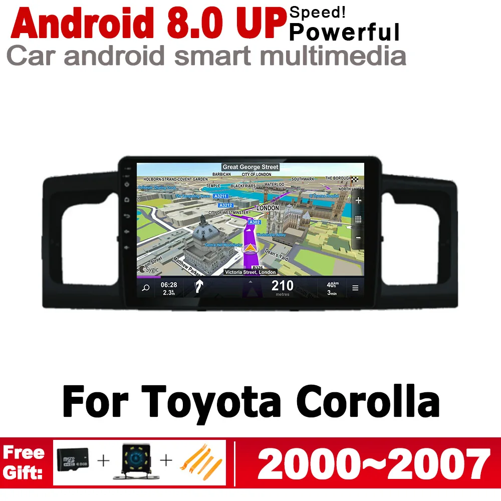 Автомобильный GPS Navi Map для Toyota Corolla 2000 2001 2003 2004 2005 2006 2007 HD IPS экран DSP Android