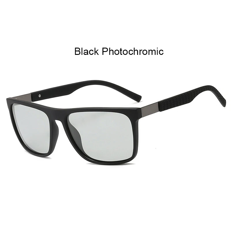 C4 black photo HBK квадратные фотохромные поляризованные солнцезащитные очки для мужчин TR90 материал памяти антибликовые очки безопасные очки для ночного вождения желтые линзы - Цвет линз: C4 black photo