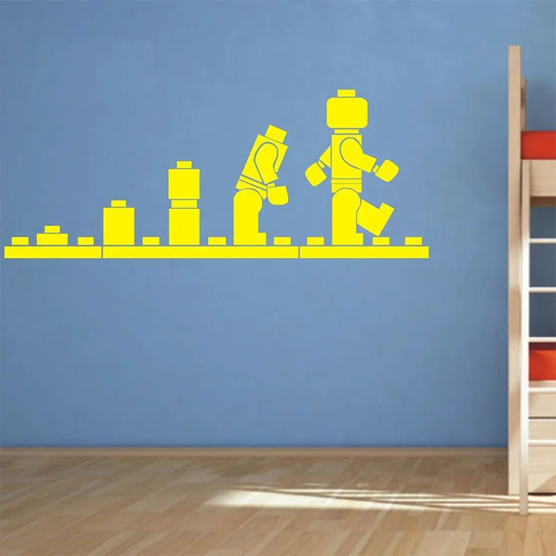 

Decal WALL STICKER Lego Wall Art Vinyl Stencil Kids Room Cartoon Decorative Stickers Brand Quote DIY Home Decor
