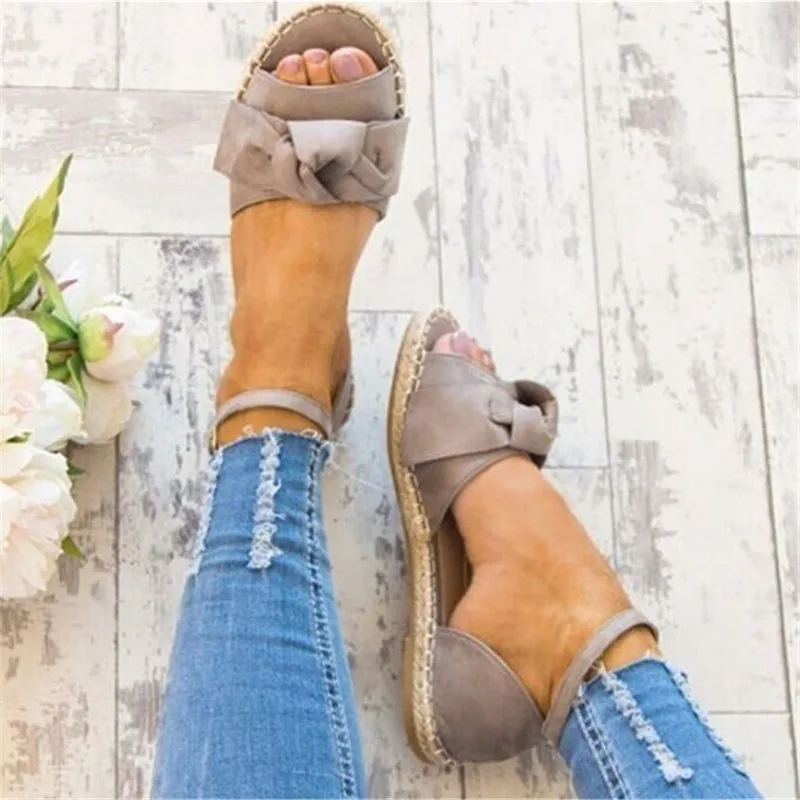 

Womens Sandals Plus Size 35-43 Flats Sandals For Summer Shoes Woman Peep Toe Casual Shoes Low Heels Sandalias Mujer Black