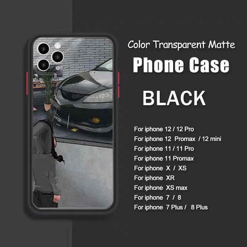 

Boy See Sports Car Jdm Drift Phone Case For iPhone 12 Mini 11 Pro Max X XR XS Max 7 8 Plus Soft Bumper Transparent Matte PC Back