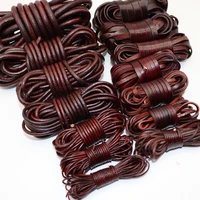 5 meter 1 5 8mm roundflat retro cowhide cord genuine leather cord strand cow leather rope for necklace bracelets diy jewelry