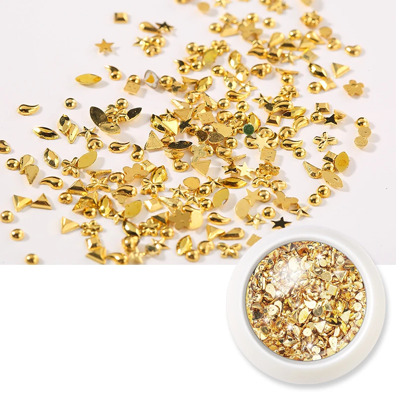 1 коробка золото Луна Звезды ногтей шпильки для Запчасти украшение звезды круг