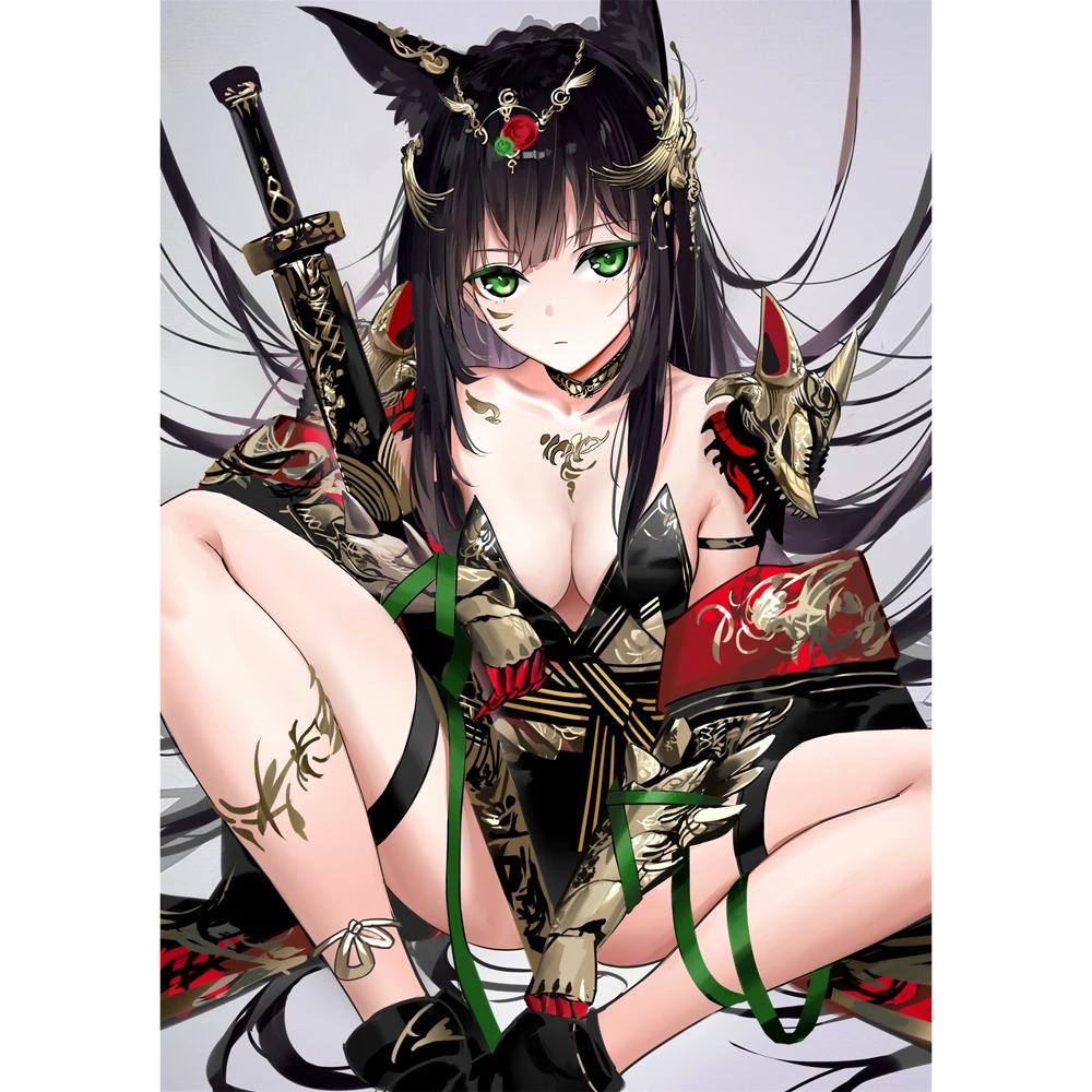 

Высокое качество, искусственный меч и девушка, искусственный ноутбук, домашняя виниловая наклейка, аниме, украшение автомобиля