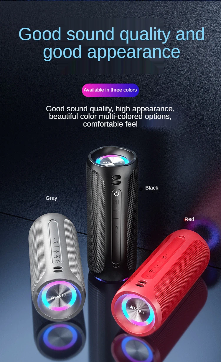 Sansui E39 Bluetooth speaker sound waterproof dustproof fall riding subwoofer radio broadcast card U disk |