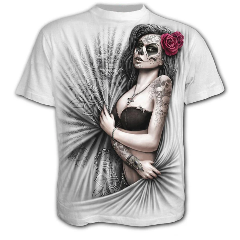 

Scary Men's T-Shirts Men's High Street 3D Shirts O-Neck T-shirt Summer Fashion Tops Boys Clothing Large Size Street Clothing
