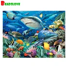 Алмазная живопись, квадратная 3D картина из смолы, подводный мир, Акула, алмазная вышивка, рукоделие, мозаика, вышивка крестиком, украшение для дома