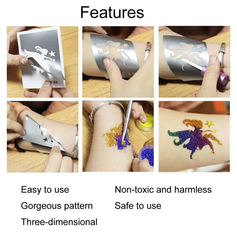 6 цветов набор инструментов для макияжа блестящий порошок лица волос клей