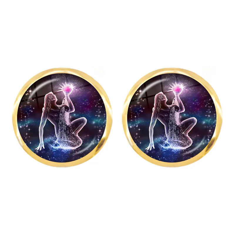 Серьги-гвоздики со знаками Зодиака гороскоп астрология Лев телец Gemini весы Девы