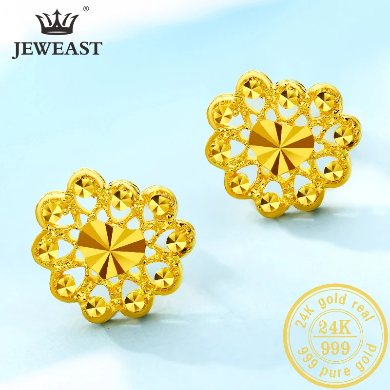 Серьги из чистого золота QA 24K настоящие золотые серьги AU 999 красивые хорошие