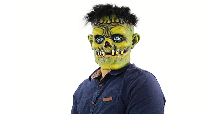 

Environmental Latex Mask scary green face ghost mask Halloween performance prop Masquerade Party Cosplay mask Carnival a0255