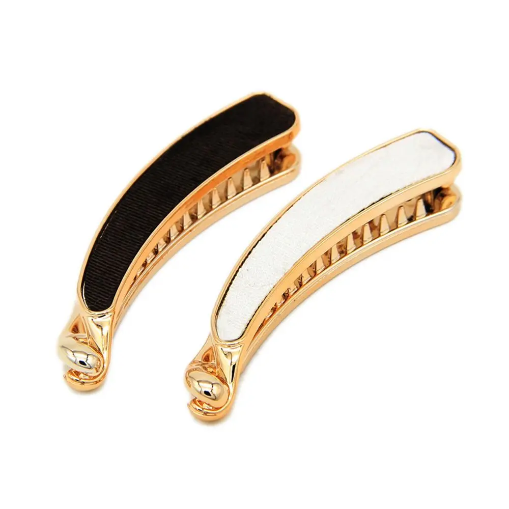 Женские Элегантные однотонные шпильки для ткани заколка девочек банан заколки в