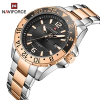 naviforce new casual watch for men stainless steel band big dial quartz male watches with luminous pointers relogio masculino