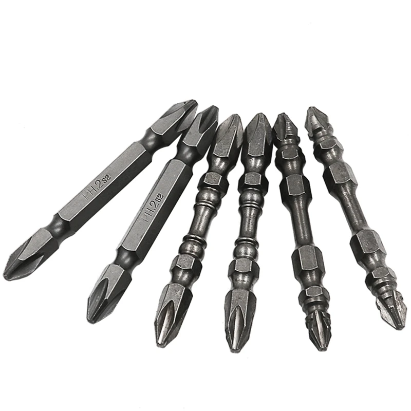 

65 мм PH2 S2 легированная сталь Магнитная двойная головка 1/4 "хвостовик электрическая отвертка Набор бит с сильными магнитными электроинструментами