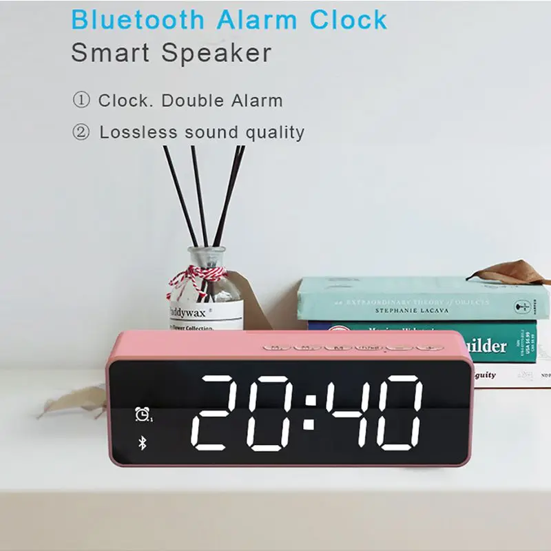 

Wireless Bluetooth Speaker FM Radio Sound Box Desktop Alarm Clock Subwoofer Music Player TF Card Bass Speaker Boom For Xiaomi