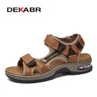 Сандалии DEKABR мужские пляжные, спилок, Нескользящие, летняя модная обувь, шлепанцы, большие размеры 38-47