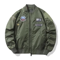 bomber jacket men loose military soldier motorcycle ma 1 aviator pilot windbreaker jacket mens embroidered outerwear clothes