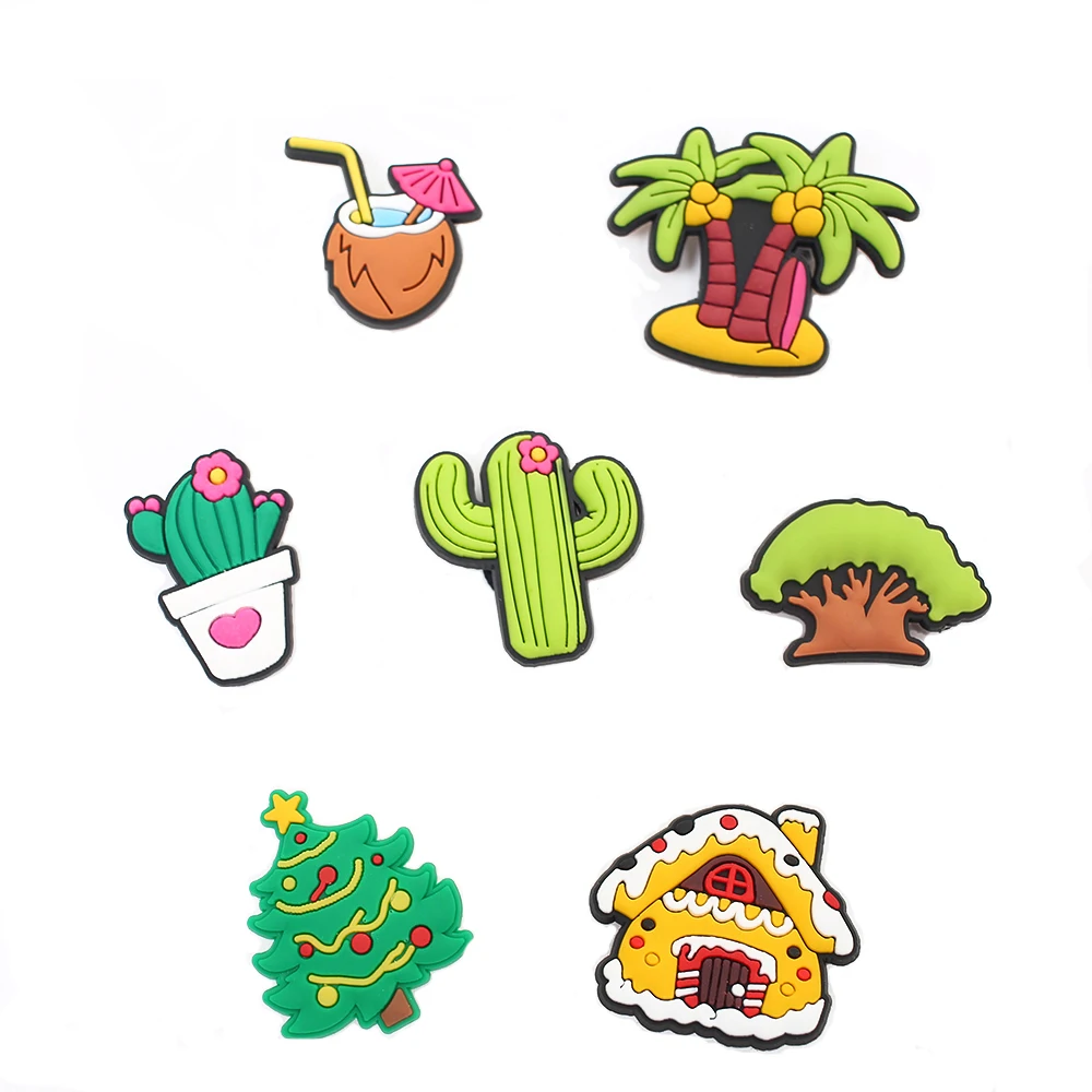 6~12pcs/set Cute Animals Pretty Crystal glass paste PVC Shoes Charms Fit Croc Shoes/Wristbands Children Party Birthday Gift