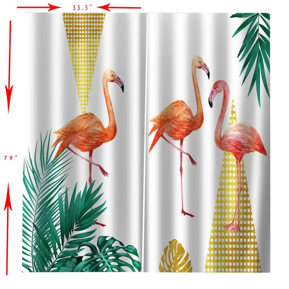 Затемняющие шторы с фламинго тканевые занавески для спальни гостиной розовые