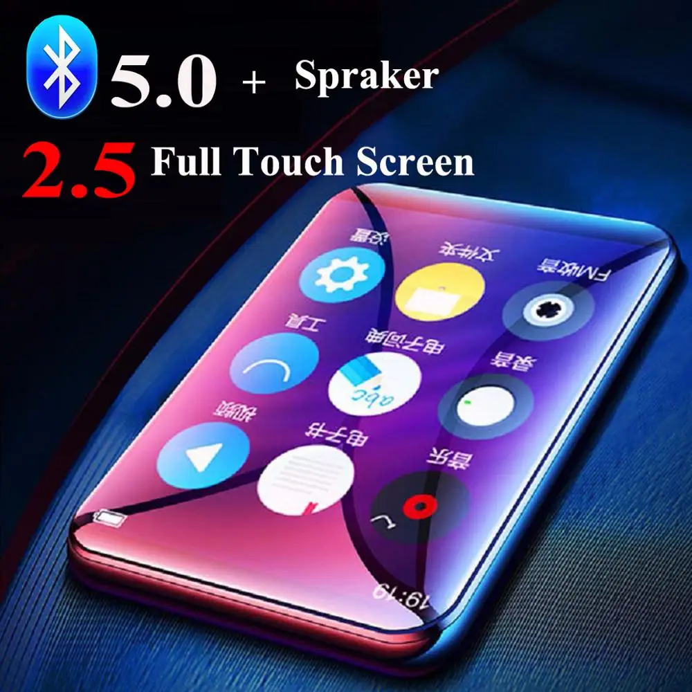 

MP3 Player with Bluetooth5.0 16GB 2.5 Inch Touch Screen FM Radio HiFi Music Player High Lossless Audio Walkman with Video E-Book