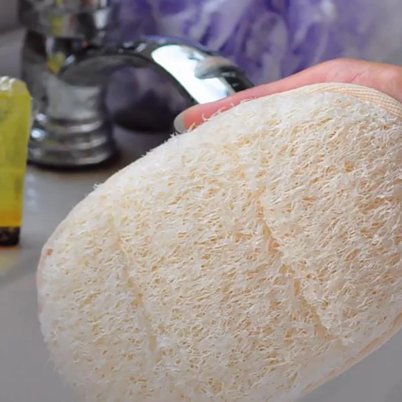 Скребок для тела из натуральной люфы отшелушивающая губка ванной мягкая душевая