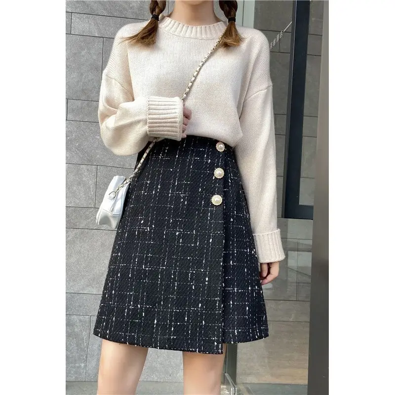 Женская шерстяная юбка с завышенной талией а-силуэта | одежда