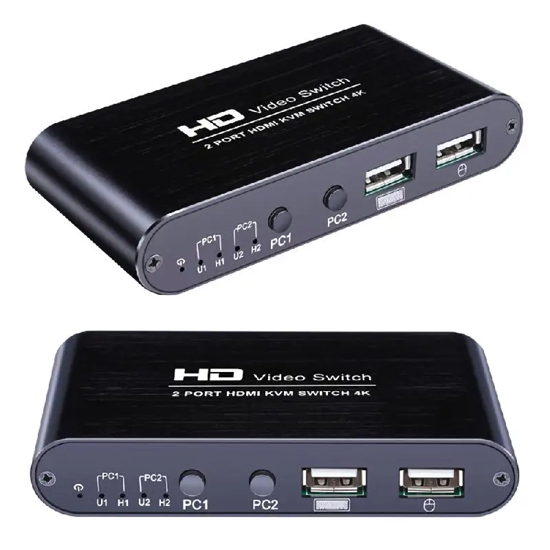 HDMI KLM переключатель 2 порта видео 4K USB KVM VGA сплиттер коробка для совместного