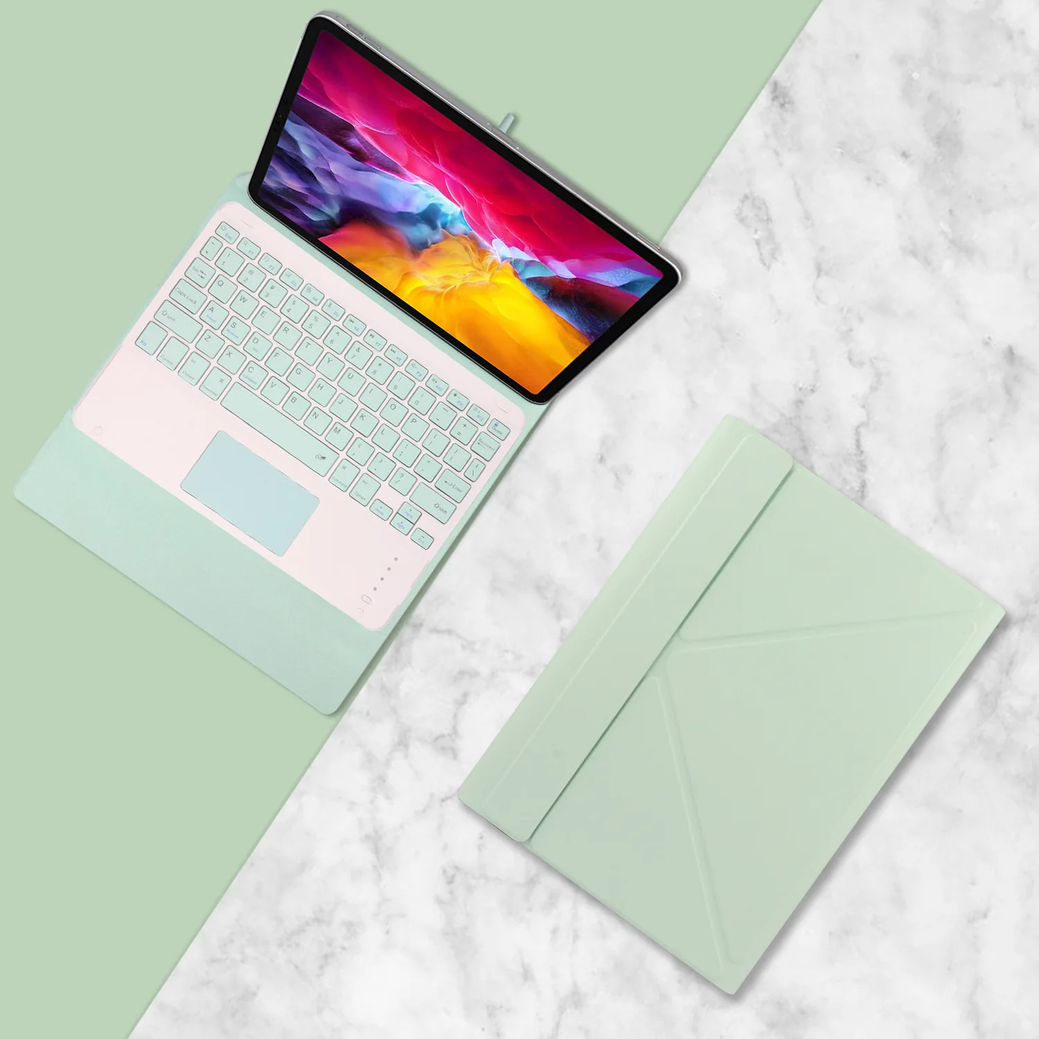 

Suitable For Samsung Taba7 2020 T500 / T50510.5 Touch Wireless Bluetooth Keyboard Flat Leather Case