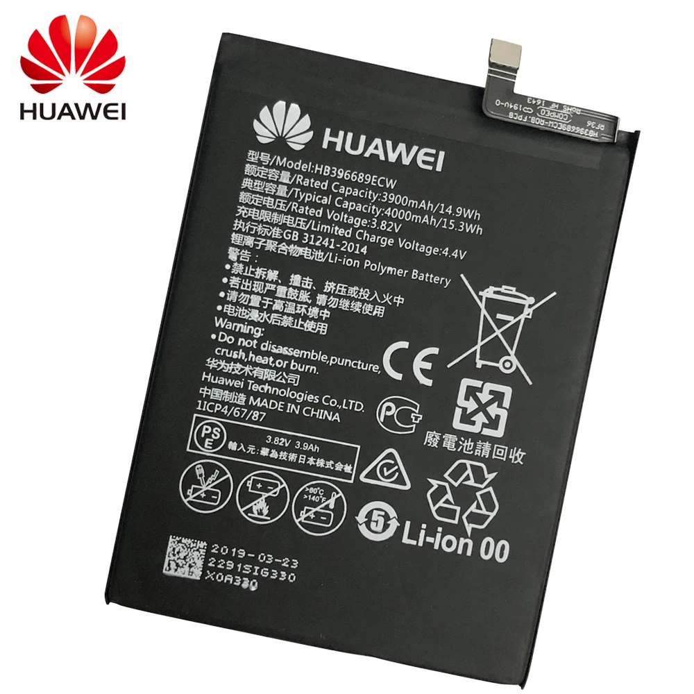 Оригинальный HB406689ECW литий ионный аккумулятор для телефона Huawei Enjoy 7 Nova 2 plus 2i Mate 9