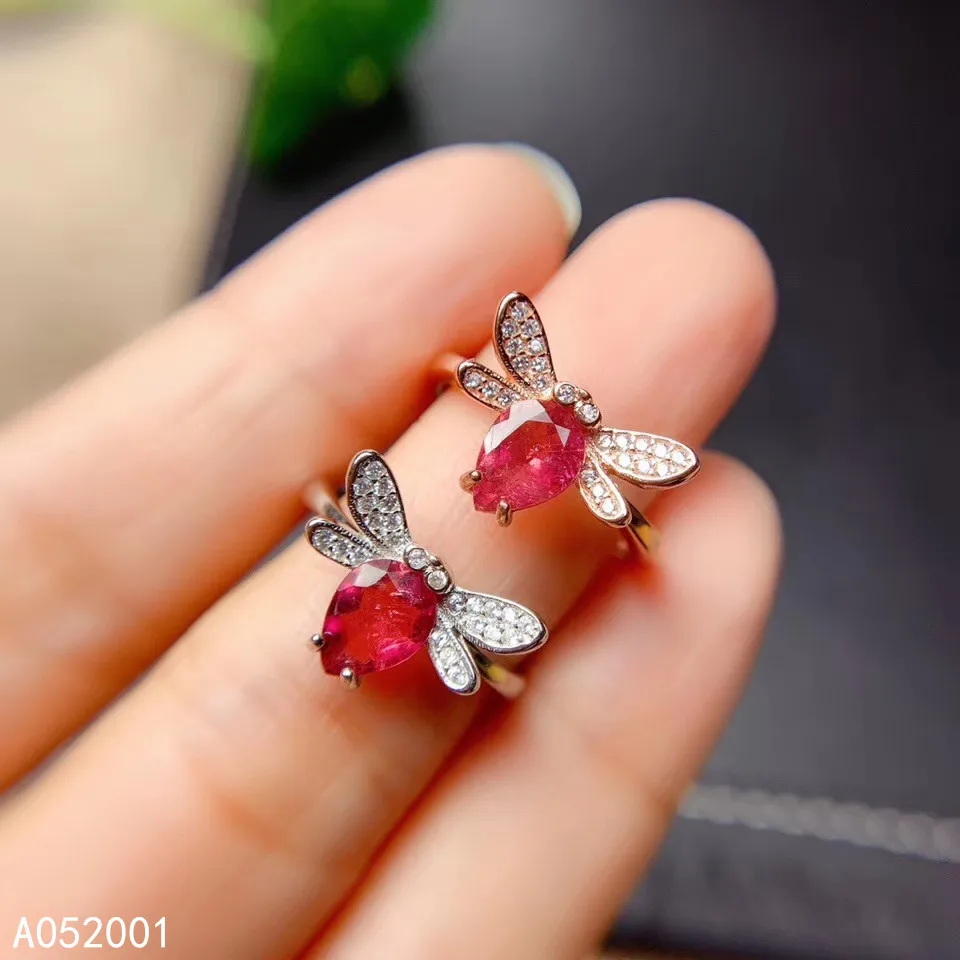 

KJJEAXCMY fine jewelry natural Tourmaline 925 sterling silver new women gemstone ring support test beautiful