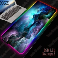 xgz space large rgb gaming mouse pad led backlight non slip rubber mause keyboard desk table mat