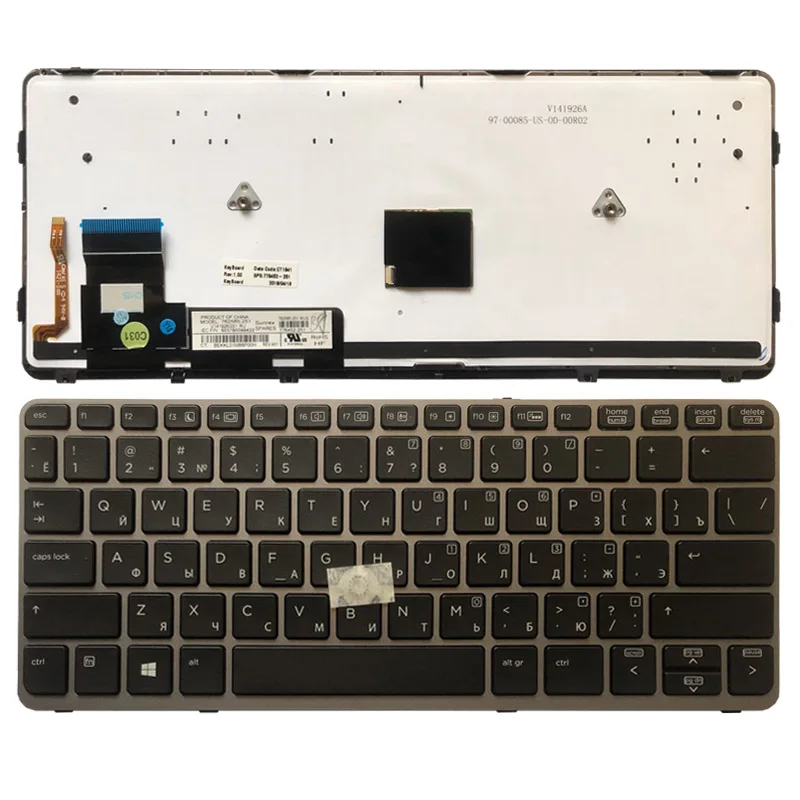 Русская клавиатура для ноутбука HP Elitebook 720 G1 G2 725 820 RU Серебристая Рамка с