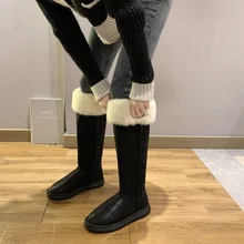 Moda feminina botas altas pulôver de pelúcia simples botas femininas calor ao ar livre antiderrapante confortáveis botas altas inverno 2021 (3)