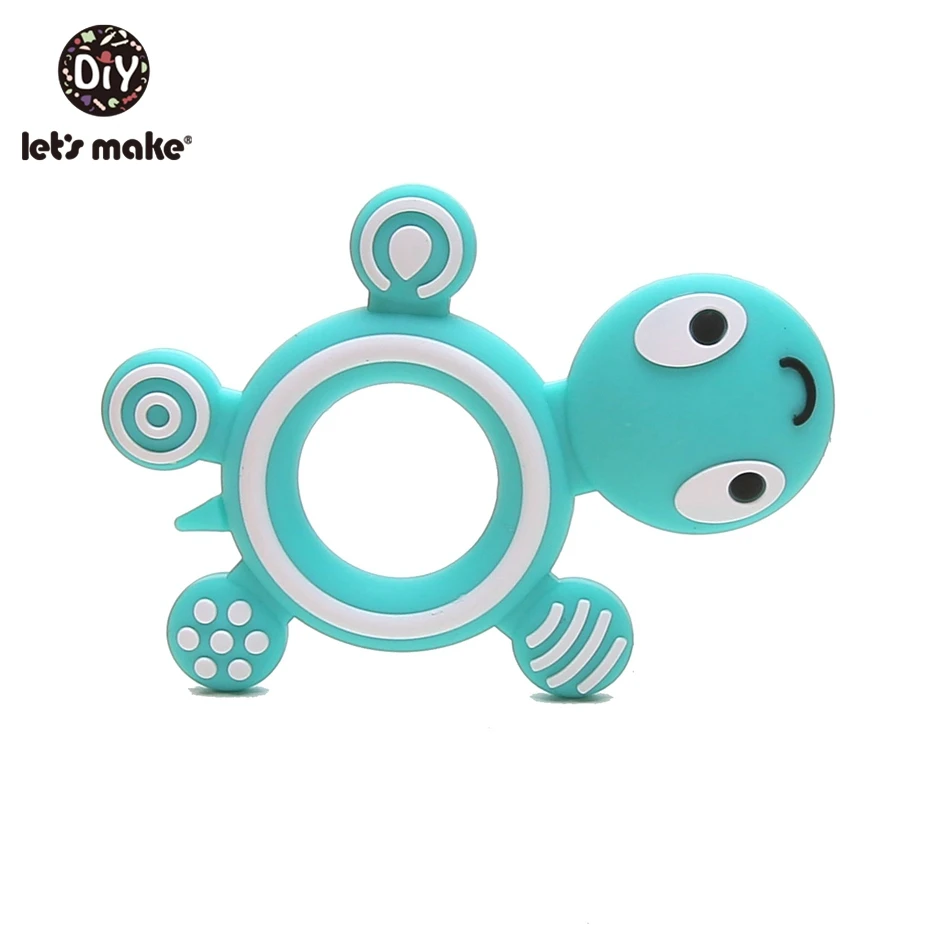 Turquoise Turtle 1 шт. силиконовый Прорезыватель для зубов Bambi Sika олень сенсорная игрушка для новорожденного ребенка аксессуары для ухода за ребенком органический Прорезыватель для зубов - Цвет: Turquoise Turtle