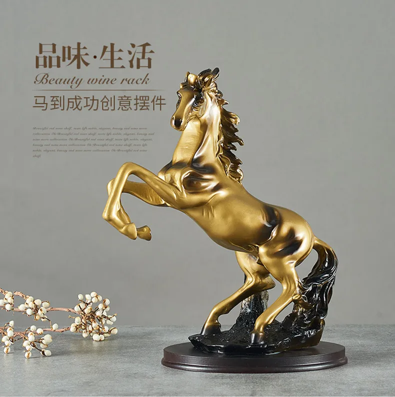 GOOD LUCK HOME OFFICE Company SHOP ROOM TOP COOL Success Money Drawing gold horse decorative FENG SHUI statue | Дом и сад
