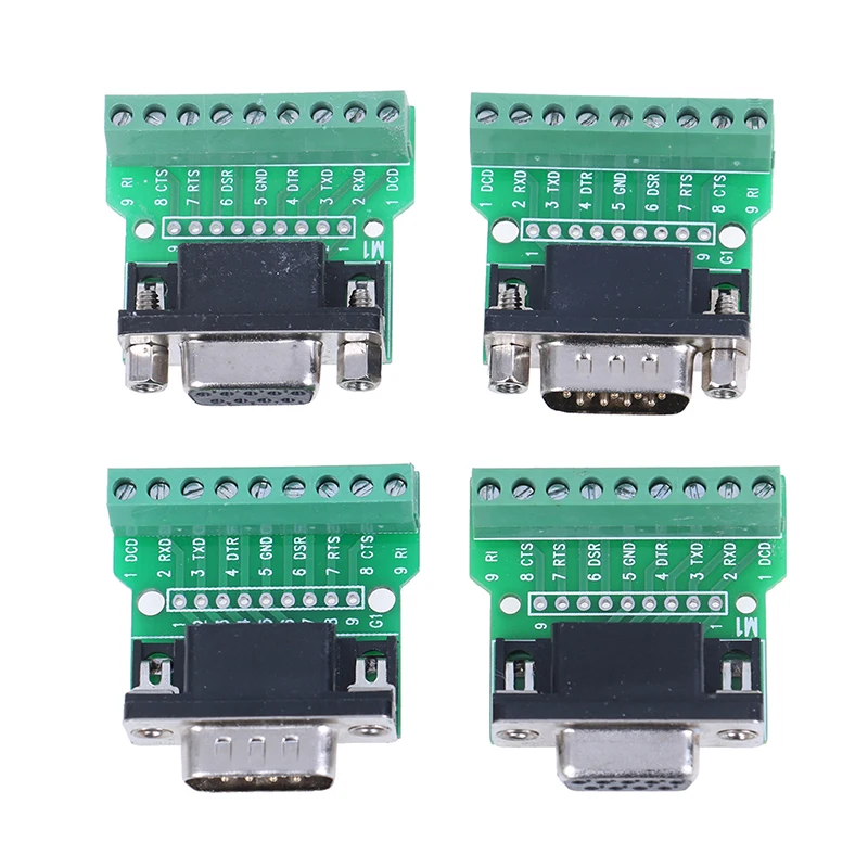 

1Pc D-SUB 9 Pin Solderless Connectors DB9 RS232 Serial To Terminal Adapter Hot